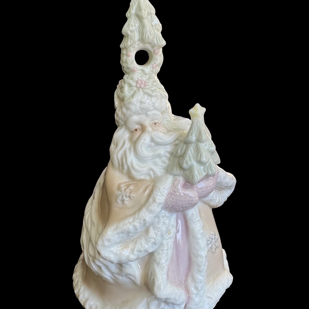 Vintage Holiday‎ Time Porcelain Santa Dinner Bell Christmas Decor 1991